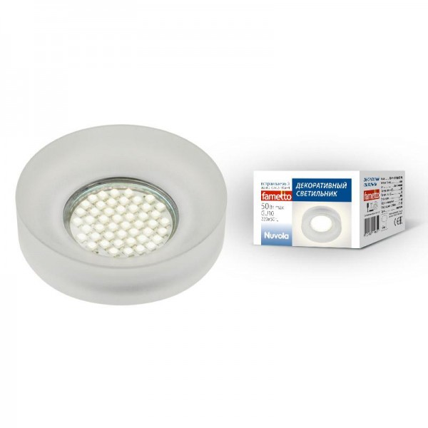  Светильник декоративный встраиваемый DLS-N101 GU10 WHITE/MAT без лампы цоколь GU10 акрил. бел. мат. Fametto UL-00004179 