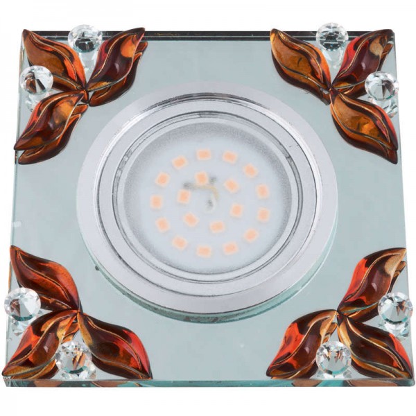  Светильник DLS-P109 "Peonia" GU5.3 CHROME/CLEAR+TEA Fametto 10637 