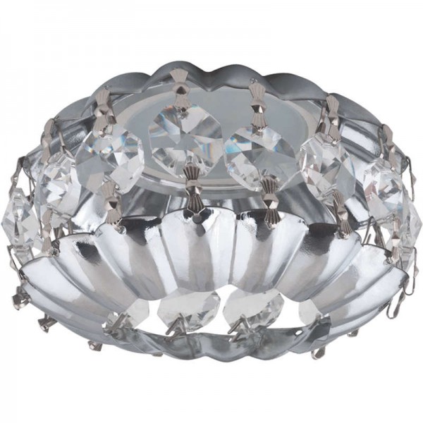  Светильник декоративный встраиваемый DLS-F103 GU5.3 CHROME/CLEAR "Fiore" без лампы GU5.3 основание металл; хром; отделка кристалл прозр. Fametto 09977 