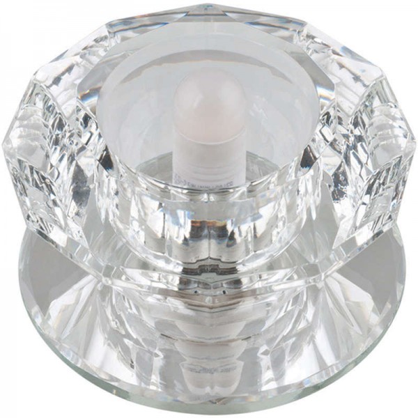  Светильник декоративный встраиваемый DLS-F107 G9 GLASSY/CLEAR "Fiore" без лампы G9 основание стекло; отделка кристалл прозр.; зеркальн. Fametto 10120 