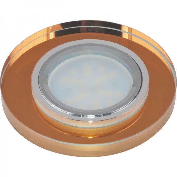  Светильник декоративный встраиваемый DLS-P106 GU5.3 CHROME/BRONZE "Peonia" без лампы GU5.3 основание металл; хром; отделка стекло бронза Fametto 09993 
