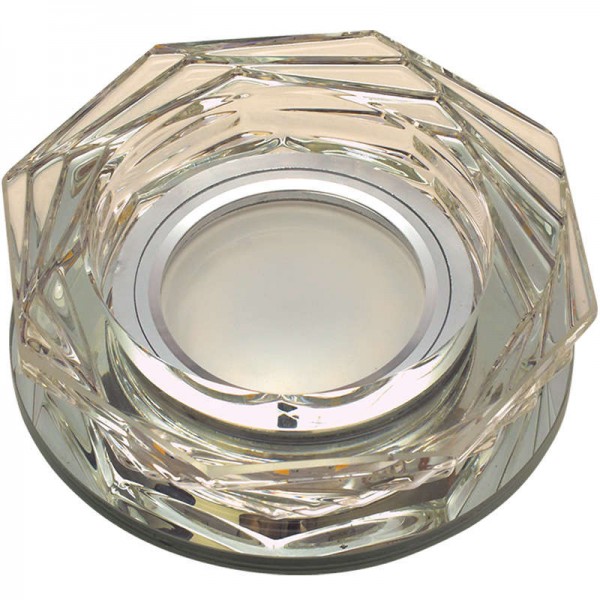  Светильник декоративный встраиваемый DLS-L122 GU5.3 BRONZE/CLEAR "Luciole" без лампы GU5.3 доп. светодиод. подсветка 3Вт основание стекло; бронза; отделка кристалл прозр. Fametto UL-00000370 
