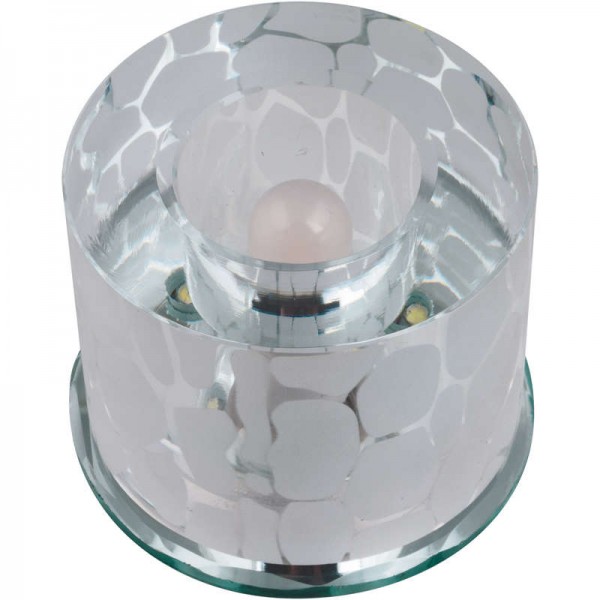  Светильник декоративный встраиваемый DLS-L115 G9 GLASSY/CLEAR "Luciole" без лампы G9 доп. светодиод. подсветка 1Вт основание стекло зеркал. отделка кристалл прозр. Fametto 10742 