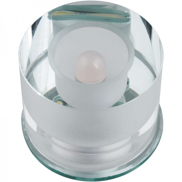  Светильник декоративный встраиваемый DLS-L114 G9 GLASSY/CLEAR "Luciole" без лампы G9 доп. светодиод. подсветка 1Вт основание стекло; отделка кристалл прозр.; зеркальн. Fametto 10741 