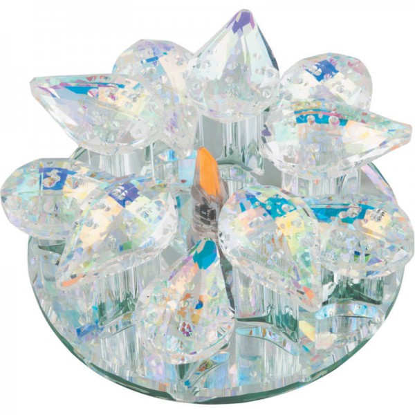  Светильник декоративный встраиваемый DLS-F129 G4 GLASSY/RAINBOW "Fiore" без лампы G4 основание стекло; зеркальн.; отделка кристалл радужн. Fametto UL-00000355 