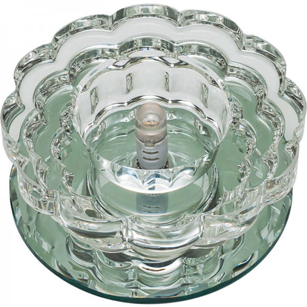  Светильник декоративный встраиваемый DLS-F125 G4 GLASSY/CLEAR "Fiore" без лампы G4 основание стекло; отделка кристалл прозр.; зеркальн. Fametto 10645 