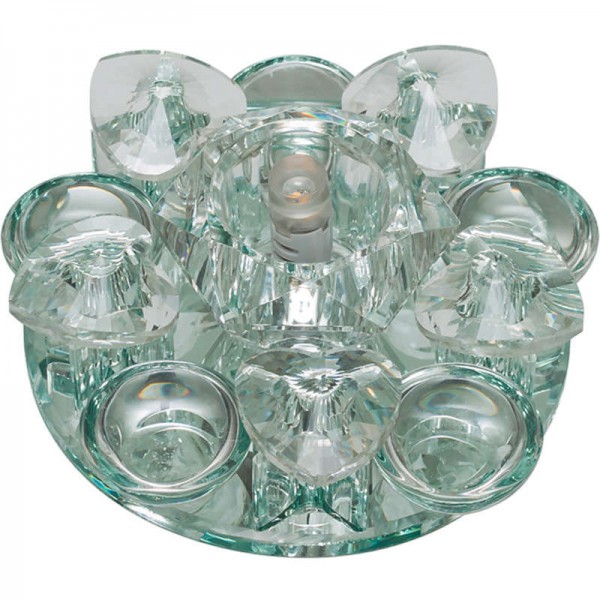  Светильник декоративный встраиваемый DLS-F123 G4 GLASSY/CLEAR "Fiore" без лампы G4 основание стекло; отделка кристалл прозр.; зеркальн. Fametto 10641 