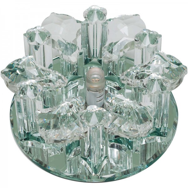  Светильник декоративный встраиваемый DLS-F121 G4 GLASSY/CLEAR "Fiore" без лампы G4 основание стекло; отделка кристалл прозр.; зеркальн. Fametto 10639 