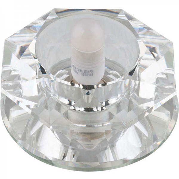  Светильник декоративный встраиваемый DLS-F112 G9 GLASSY/CLEAR "Fiore" без лампы G9 основание стекло; отделка кристалл прозр.; зеркальн. Fametto 10125 