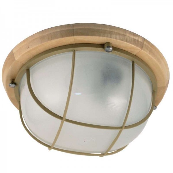  Светильник НББ 03-100-010 IP65 "Терма 1102" круг большой мат. /корпус с решеткой дер. липа (инд. упак.) Элетех 1005501027 