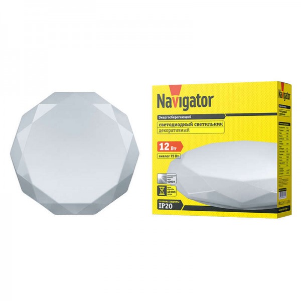  Светильник 61 753 NBL-R10-12-4K-IP20-LED алмаз Navigator 61753 