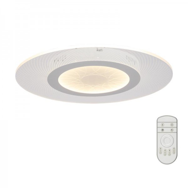  Светильник потолочныйLed DLC-N502 34W ACRYL/CLEAR Nimfea диммир. пульт ДУ (в/к) 3000К/4000К/6500К пластик Fametto UL-00003928 