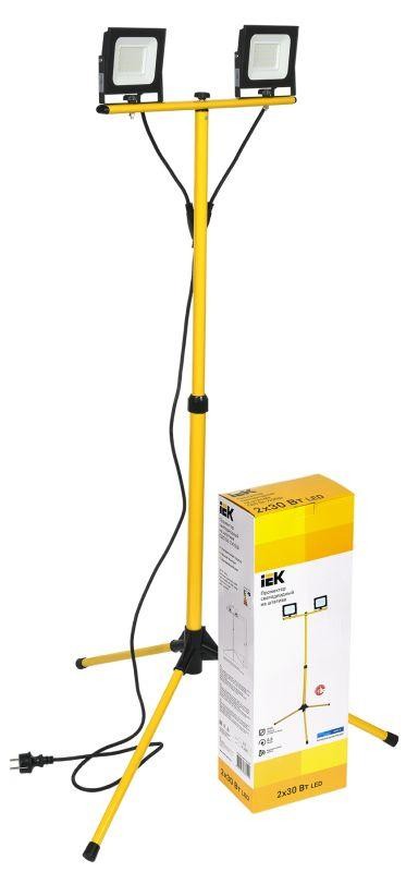  Прожектор светодиодный СДО 06-2х30Ш 6500К IP65 штатив черн. IEK LPDO606-2X030-65-K02 