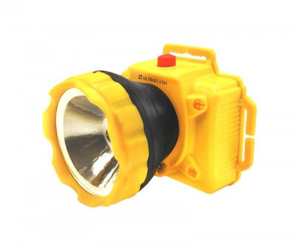  Фонарь налобный LED53761 1LED 1Вт 1 реж. 3XR6 пластик. желт. Ultraflash 14255 