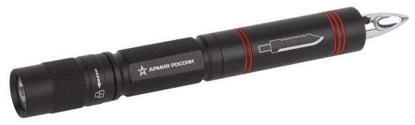  Фонарь MB-603 АРМИЯ РОССИИ универс. Кастет 1.5Вт алюм. нож; молоток 1хАА блист. ЭРА Б0030196 
