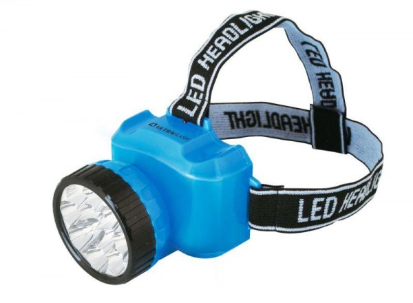  Фонарь налобный аккумуляторный LED 5361 (220В 12LED 2 режима; голуб.) Ultraflash 12420 