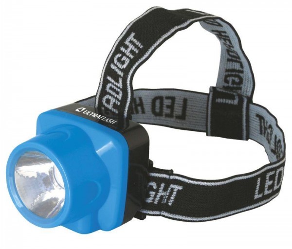  Фонарь налобный аккумуляторный LED 5374 (220В LED 1 режим; голуб.) Ultraflash 12427 