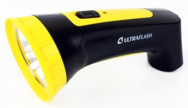  Фонарь LED 3804M (аккум. 220В черн./желт. 4 LED SLA пласт. коробка) Ultraflash 12867 
