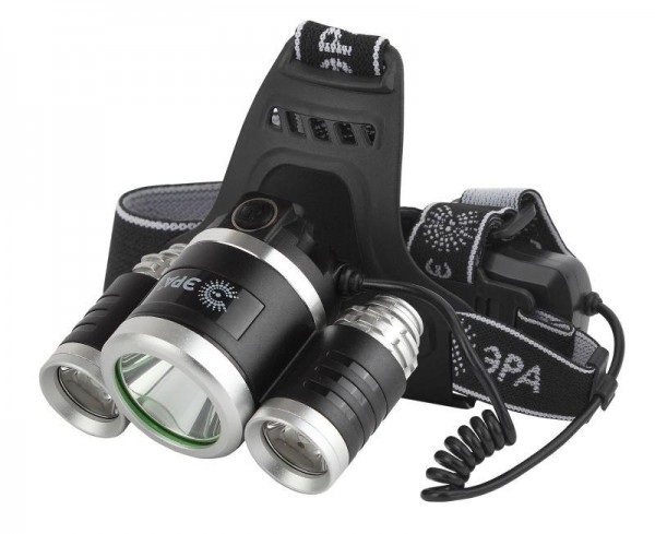  Фонарь GA-809 налобный аккум. трехламповый High Power Headlamp 5Вт CREE алюм. Эра Б0039627 