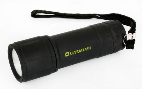  Фонарь LED16001 3XR03 COB LED 3Вт пластик блист. черн. Ultraflash 13357 