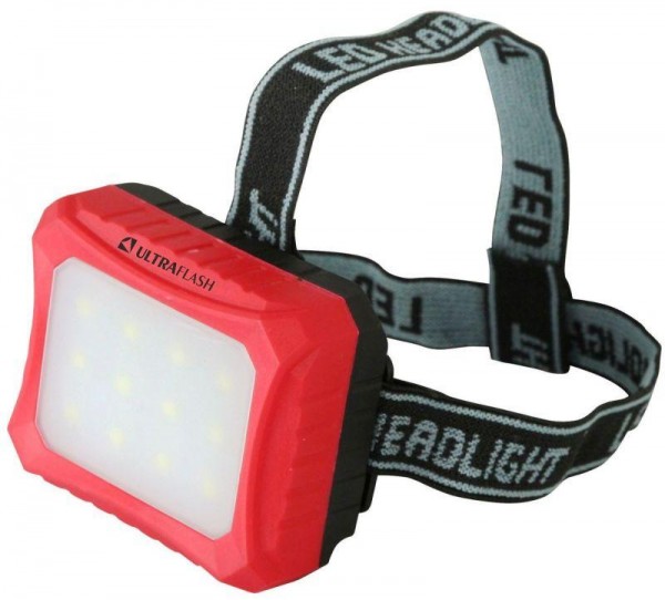  Фонарь налобный LED 5373 (12LED 1 режим 3хR6; красн./черн. блистер) Ultraflash 12417 