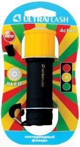  Фонарь LED15001-B (3XR03 светофор желт. с черн. 9 LED блистер) Ultraflash 10480 