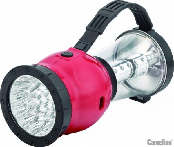  Фонарь 19/24LED 29318 (4В 2.3А-ч 220В пласт. крас. короб) Camelion 10474 