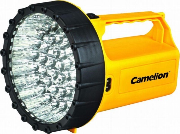  Фонарь 43LED 29316 (аккум. 220В 6В 4А.ч. пласт. желт. короб) Camelion 10468 