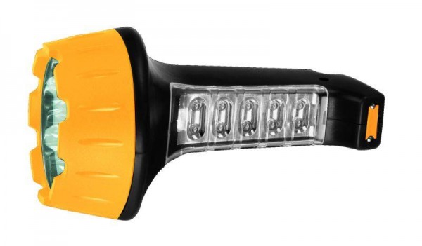 Фонарь LED 3819 (аккум. 220В черн./желт. 15+10 LED 2 режима SLA пласт. коробка) Ultraflash 10974 
