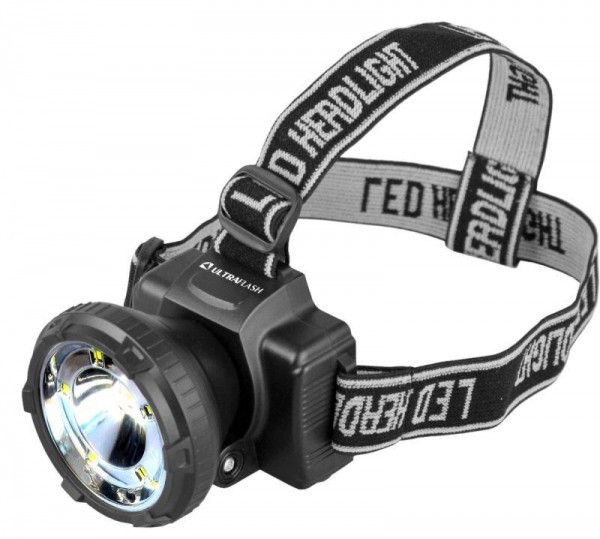  Фонарь налобный LED5367 аккум. 220В 1.2Вт LED+5SMD 2 реж. пласт. черн. Ultraflash 13350 