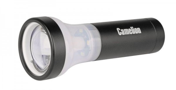  Фонарь LED51512 (1LED+4LED 3 реж 3хLR03 алюм. блистер черн.) Camelion 12973 
