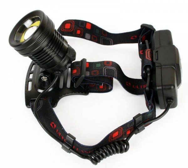  Фонарь налобный E1335 (3.7В 2LED 4Вт фокус; 4 режима) метал бокс черн. Ultraflash 13905 
