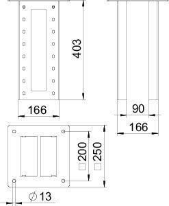  Крепление потолочное электромонтаж. колонны сталь ISS160160DB WA OBO 6290436 