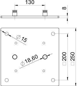  Пластина напольная для электромонтаж. колонны ISS160160BP OBO 6290416 