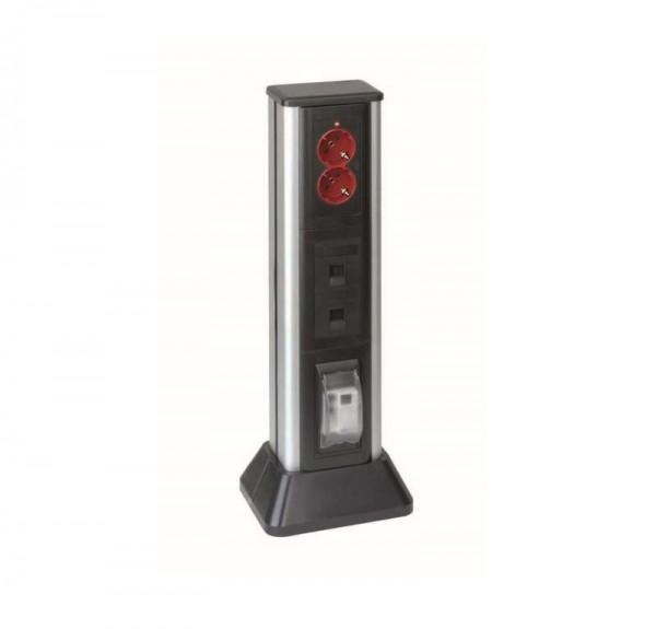  Мини-колонна 1сторона на 5 S-мод. 721х71.5(125)х109.5(164)мм Simon Connect алюм-графит ALC315-8-14 