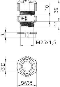  Ввод кабельный разборный V-TEC TB25 07-10 OBO 2024913 