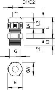  Ввод кабельный V-TEC L PG21 SGR OBO 2024225 