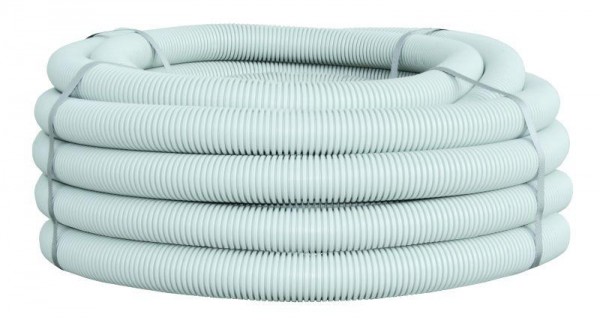  Труба гофрированная ПВХ d63мм с протяжкой сер. (уп.15м) Plast PROxima EKF tg-z-63 