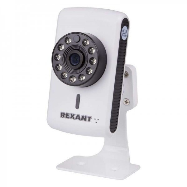  Видеокамера IP с ИК подсвет. и Wi-Fi (1/4дюйм OmniVision CMOS 1Мп; 1280х720P (25к/с) 3.6мм; 0.01Лк; ИК до 15 м; 2 потока; ONVIF) бел. Rexant 45-0253 