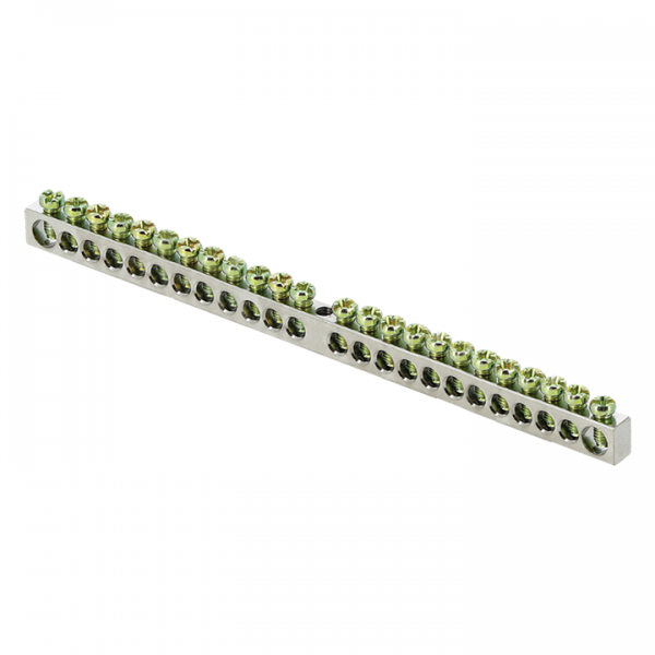  Шина PEN "ноль-земля" 6х9 24 отв. никель крепеж по центру PROxima EKF sn1-63-24 