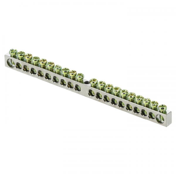  Шина PEN "ноль-земля" 6х9 20 отв. никель крепеж по центру PROxima EKF sn1-63-20 