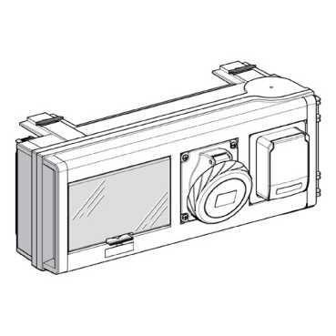  Коробка ответвительная 32А с 2-мя силовыми розетками SchE KSB32CP15D 