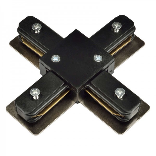  Соединитель для 2-х шинопроводов UBX-Q121 K41 BLACK 1 POLYBAG Х-образный 1ф. черн. Volpe UL-00001282 