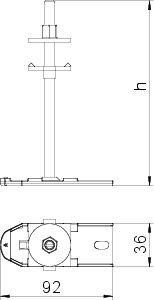  Опора регулируемая для канала IBK H=230мм IBNEV 230 OBO 7399929 