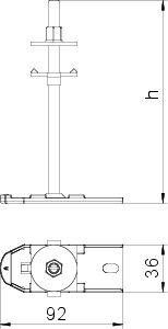  Опора регулируемая для канала IBK H=190мм IBNEV 190 OBO 7399926 