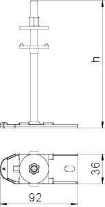  Опора регулируемая для канала IBK H=150мм IBNEV 150 OBO 7399923 
