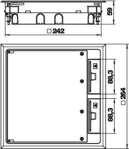  Лючок для установки в стяжке 264х264мм сер. GES9 55U 7011 OBO 7405037 