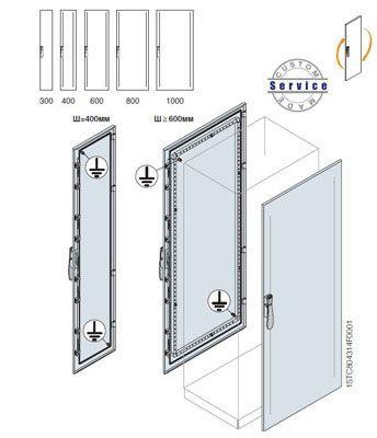  Дверь передняя/задняя 1800х300мм внеш. каб. секции ABB EC1831K 