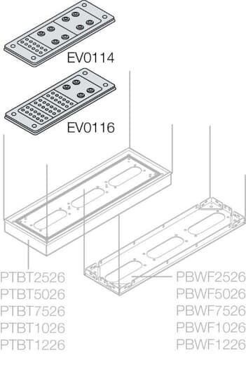  Фланец каб. на 34 ввода 214х90мм ABB EV0116 