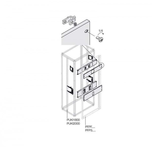  Комплект горизонт. 2хT6 3/4P FIX блок. W=600мм ABB 1STQ008165A0000 